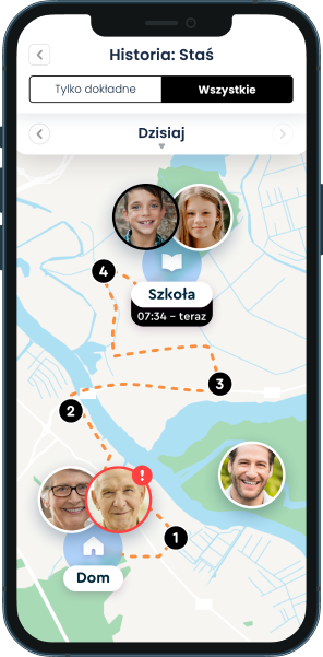 Historia lokalizacji Stasia — trasa dom-szkoła